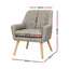 Artiss 2X Armchair Lounge Chair Accent Tub Chair Beige ANNE