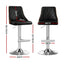 Artiss 2X Bar Stool Wood Swivel Adjustable Kitchen Counter Stool Leather Black
