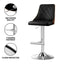 Artiss 2X Bar Stool Wood Swivel Adjustable Kitchen Counter Stool Leather Black
