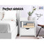 Artiss 2X Bedside Table 1 Drawer with Shelf - FARA White