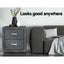 Artiss 2X Bedside Table 2 Drawers Side Table Fabric - CADEN Grey