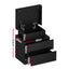 Artiss 2X Bedside Table LED 2 Drawers Lift-up Storage - COLEY Black