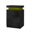 Artiss 2X Bedside Table LED 3 Drawers - COLEY Black