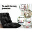 Artiss 2X Lounge Sofa Bed Flannel Fabric Black