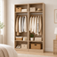 Artiss 2X Wardrobe Clothes Closet Storage Organiser Shelf Pine