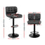 Artiss 2x Bar Stools Gas Lift Leather Padded Grey