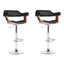 Artiss 2x Bar Stools Gas Lift Leather w/Armrest Black