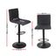 Artiss 2x Bar Stools Gas Lift Linen Fabric Black