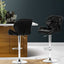 Artiss 2x Bar Stools Gas Lift Padded Leather Black
