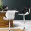 Artiss 2x Bar Stools Gas Lift Padded Leather Black & White
