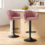 Artiss 2x Bar Stools Gas Lift Velvet Pink
