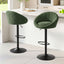 Artiss 2x Bar Stools Kitchen Chairs Gas Lift Adjustable Round Shell Boucle Green