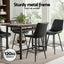 Artiss 2x Bar Stools Kitchen Dining Chair Counter Stool Diamond PU Leather Black