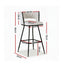 Artiss 2x Bar Stools Kitchen Dining Chair Counter Stool Woven Velvet Metal Ivory