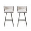 Artiss 2x Bar Stools Kitchen Dining Chair Counter Stool Woven Velvet Metal Ivory