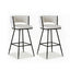 Artiss 2x Bar Stools Kitchen Dining Chair Counter Stool Woven Velvet Metal Ivory