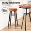 Artiss 2x Bar Stools Kitchen Dining Chairs Counter Round PU Leather Lane Brown