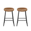 Artiss 2x Bar Stools Kitchen Dining Chairs Counter Stool PU Leather Metal Brown
