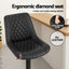 Artiss 2x Bar Stools Kitchen Swivel Gas Lift Counter Chair Diamond Leather Black