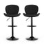 Artiss 2x Bar Stools Kitchen Swivel Gas Lift Counter Chair Shell Leather Black