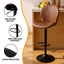 Artiss 2x Bar Stools Kitchen Swivel Gas Lift Counter Chair Shell Leather Brown