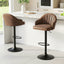 Artiss 2x Bar Stools Kitchen Swivel Gas Lift Counter Chair Shell Leather Brown