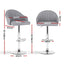 Artiss 2x Bar Stools Kitchen Swivel Gas Lift Counter Chair Shell Leather Grey