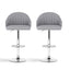 Artiss 2x Bar Stools Kitchen Swivel Gas Lift Counter Chair Shell Leather Grey