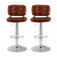 Artiss 2x Bar Stools Kitchen Swivel Gas Lift Counter Chair Tuft PU Leather Brown