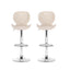 Artiss 2x Bar Stools Kitchen Swivel Gas Lift Counter Chair Wing PE Rattan Beige