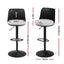 Artiss 2x Bar Stools Kitchen Swivel Gas Lift Counter Dining Chair Curved Black