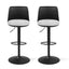 Artiss 2x Bar Stools Kitchen Swivel Gas Lift Counter Dining Chair Curved Black