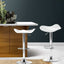 Artiss 2x Bar Stools Leather Gas Lift Chair White