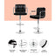 Artiss 2x Bar Stools Leather Gas Lift w/Armrest Black