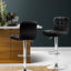 Artiss 2x Bar Stools Leather Gas Lift w/Armrest Black