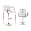 Artiss 2x Bar Stools Leather Gas Lift w/Armrest White