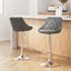 Artiss 2x Bar Stools Leather Padded Gas Lift Grey