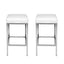 Artiss 2x Bar Stools Leather Padded Metal White
