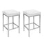 Artiss 2x Bar Stools Leather Padded Metal White