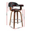Artiss 2x Bar Stools Leather Seat Wooden Legs