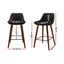 Artiss 2x Bar Stools PU Seat Wooden