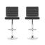 Artiss 2x Bar Stools Padded Leather Gas Lift Grey