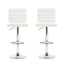 Artiss 2x Bar Stools Padded Leather Gas Lift White