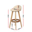 Artiss 2x Bar Stools Padded Leather Wooden Beige