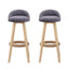 Artiss 2x Bar Stools Padded Linen Wooden Grey