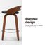 Artiss 2x Bar Stools Swivel Dining Chairs Low Back Counter Seat PU Cushion