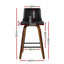 Artiss 2x Bar Stools Swivel Leather Padded Wooden