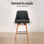 Artiss 2x Bar Stools Swivel Seat Wooden Charcoal
