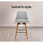 Artiss 2x Bar Stools Swivel Seat Wooden Grey