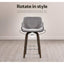 Artiss 2x Bar Stools Swivel Velvet Padded Wooden